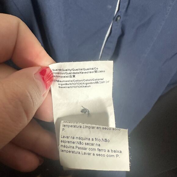 Boss Hugo Boss Men's Navy Blue Long Sleeve Button Down Shirt Size Large - Picture 8 of 8